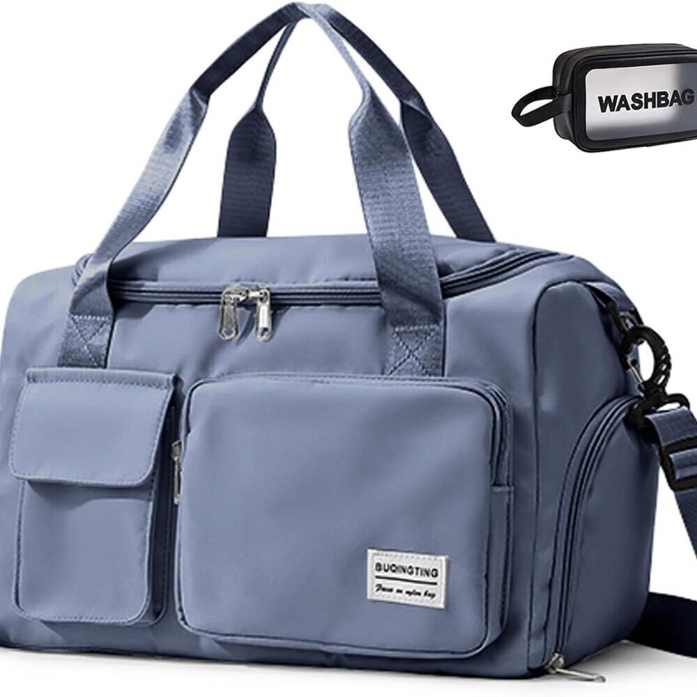 Small Gym Bag for Women, Travel Duffle Bag Carry On Weekender Bag with Shoe Comp